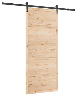 Zdjęcie produktu dla vidaXL Drzwi przesuwne naturalne 100 x 208 cm lite drewno sosnowe