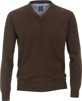 Produktbild von REDMOND Casual Herren Pullover Langarm V-Ausschnitt Regular-Fit Dunkelbraun XL
