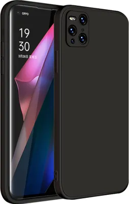 Image de Etui pour OPPO Find X3 / X3 Pro Etui en silicone liquide souple, antichoc en caoutchouc noir
