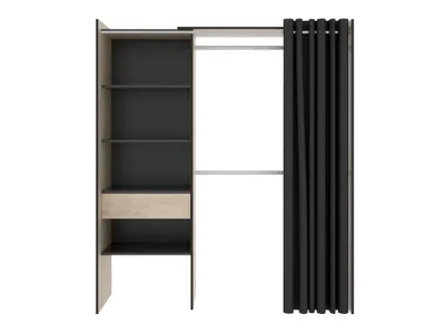 Produktbild von LAURENT klappbarer Kleiderschrank - Länge 110/160 cm - Farbe: Eiche und Anthrazit