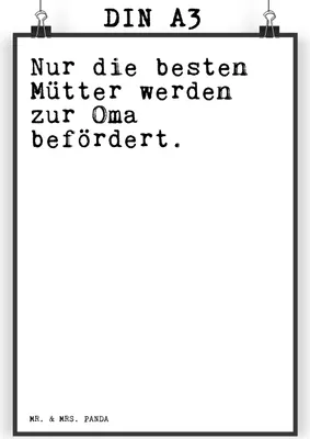 Produktbild von Mr. & Mrs. Panda Bild Nur die besten Mütter... DIN A3 - Weiß - Geschenk, Wandbild, Deko, stolz, Sprüche, wanddeko, Geburt, schöner Spruch, Oma, Plakat, Großmutter, drucke