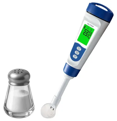 Digitale Salzgehalt-Messgerät mit Temperatur, wasserdicht, 0,01-10%