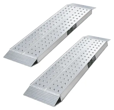 Produktbild von TRUTZHOLM 2x Auffahrrampen Alu Länge 150 cm Traglast 540 kg gelochte Oberfläche Verladerampe