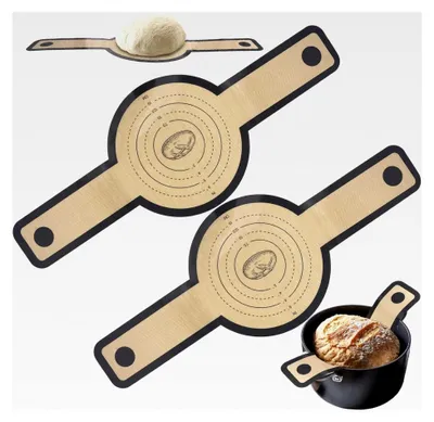Produktbild von 2 Stück Silikon Backmatte für Dutch Oven, 21 cm Wiederverwendbare Brotbackmatte mit langen Griffen, Antihaft Brotmatte für den Backofen, Runde Silikon Brotschlinge, Leicht zu reinigen