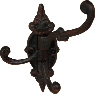 Produktbild von Haken Garderobe Handtuchhaken Wandhaken Landhaus Guss drehbar schwarz-braun