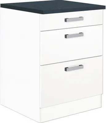 Produktbild von Optifit Schubladenunterschrank Salo214 BxTxH 60 x 60 x 84,8 cm weiß matt zerlegt HWSA U636-7+