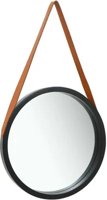 Image de Miroir mural avec sangle 50 cm Noir