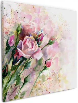 Produktbild von Wallario Premium Leinwandbild Abstraktes Blumenbuket in Größe 50 x 50 cm
