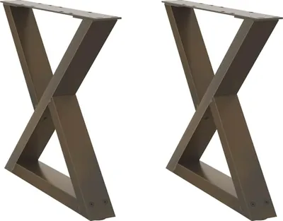 Produktbild von vidaXL Couchtischbeine 2 Stk. Naturstahl 50x(42-43,3) cm Stahl