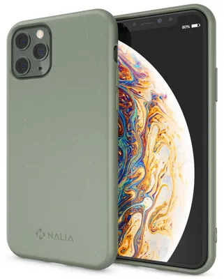 Produktbild von NALIA  Handy Hülle für iPhone 11 Pro Max, Nachhaltig Abbaubar Öko Case Cover Oliv Grün