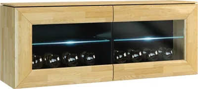 Produktbild von Hängeschrank "Lipik" 17, Farbe: Eiche / Schwarz, teilmassiv - Abmessungen: 48 x 122 x 35 cm (H x B x T)