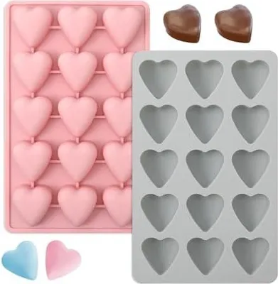 Produktbild von Herzförmige Silikonform 2 Stück Silikonform Schokolade Silikonform Herz Klein von Schokolade Eiswürfel Geeignet für Valentinstag Hochzeiten Verlobungen Große Feste Familienleben