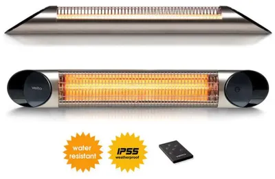 Obrázok produktu pre Veito Blade S2500, Infračervený elektrický ohrievač priestoru, Uhlíkové vlákno, Vnútorné a vonkajšie, Strop, Múr, Strieborná, 2500 W