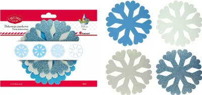 Immagine prodotto di Decorazioni a fiocco di neve in schiuma colore 8 pezzi Titanum