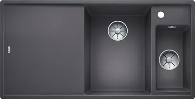 Obrázek produktu pro BLANCO AXIA III 6 S-F vestavný dřez SILGRANIT rock grey od 60 cm se skleněnou krájecí deskou
