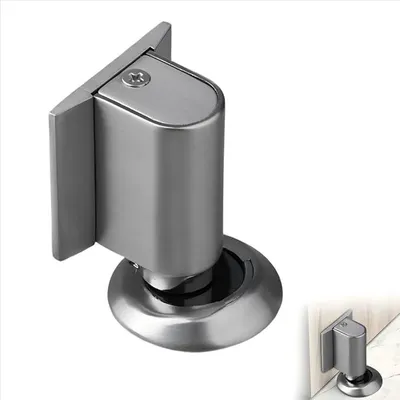 Produktbild von PolkaHome® Magnetischer Türstopper aus Zinklegierung, selbstklebender Bodentürstopper, Metall-Türfeststeller mit Klebeband & Schrauben