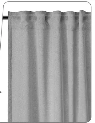 Obrázok produktu pre 2 priehľadné závesy v vzhľade ľanu s volánovou páskou | Sivá farba | 135 x 175 cm