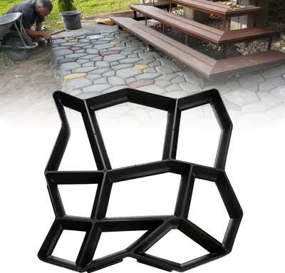 Obrázek produktu pro Jopassy forma na dlažbu 1 ks, forma na dlažbu na zahradu, 43x43x4cm, forma na betonovou dlažbu, nepravidelné formy na dlažbu z plastu