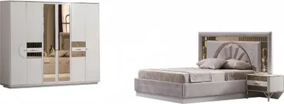 Immagine prodotto di Camera da letto completa 4 pezzi letto 2x comodini armadio