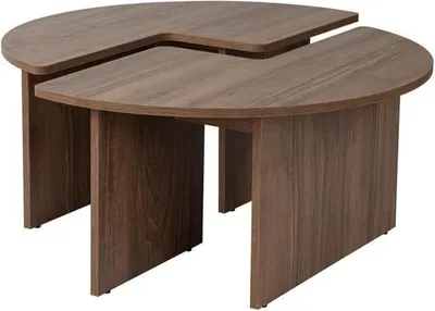 Produktbild von Couchtisch, MOIRA, Rund, Nussbaum, 90 x 90 x 41 cm, Melaminbeschichtete Spanplatte