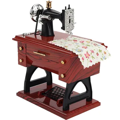 Produktbild von N?hmaschinen Musikbox,Spieluhr N?hmaschine,Exquisite Uhrwerk Mechanische Retro Musikbox,fš¹r Tischdekoration