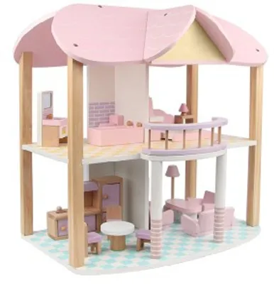 Produktbild von Coemo Puppenhaus Sandy möbliert Holz 2 Etagen