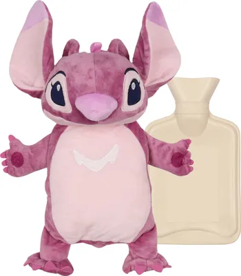 Produktbild von Angel, Lilo und Stitch Wärmflasche mit weichem Bezug, Naturkautschuk 1l