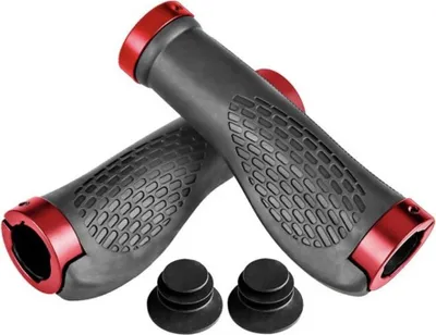 Produktbild von Ein Paar ergonomische Gummi-Griffe für Elektroroller - Farbe SCHWARZ & ROT