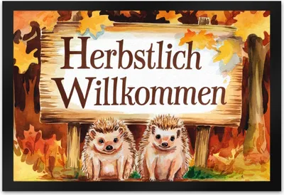 Produktbild von Igelbabys Herbstlich Willkommen Fußmatte XL in 40x60 cm