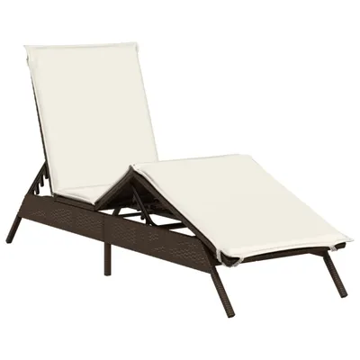 Produktbild von vidaXL Sonnenliege mit Auflage Braun Poly Rattan