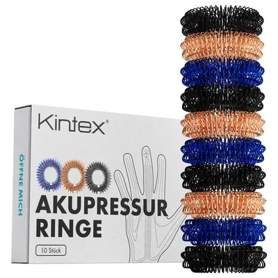 Produktbild von Kintex Akupressurringe, 10 Stück, 3 Farben, 1,4 cm Innendurchmesser