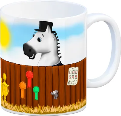 Produktbild von Kaffeebecher mit weißes Dressurpferd Motiv Kaffeetasse Tasse