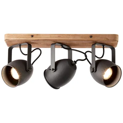 Produktbild von Crowton Spotbalken 3flg kohlenschwarz/holz
