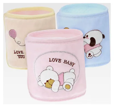 Produktbild von 3er-Pack Babybauchbinden für geborene, weich, elastisch, verstellbar, hautfreundlich, unisex, mit niedlichen Tiermotiven