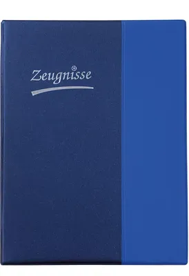 Produktbild von Idena Zeugnismappe DIN A4, 10 Hüllen blau/dunkelblau