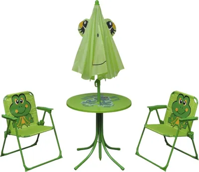 Immagine prodotto di Set da Bistrot da Giardino per Bambini con Ombrellone Verde