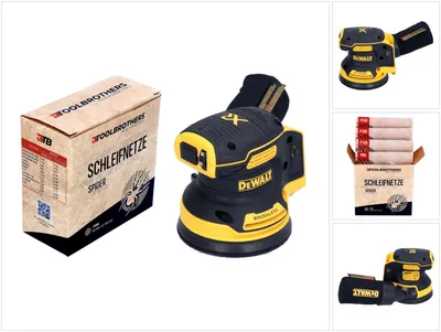 Produktbild von Toolbrothers SPIDER Netzschleifmittel Set + DCW 210 N Akku Exzenterschleifer 18 V 125 mm Brushless - ohne Akku, ohne Ladegerät