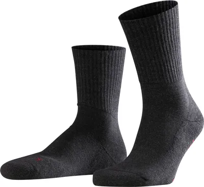 Image de FALKE Chaussettes de sport unies - Walkie Light, chaussettes de trekking et de randonnée, coloris unis anthracite 37-38