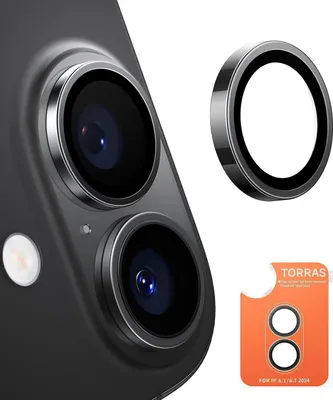Produktbild von TORRAS iPhone 16/16 Plus Kamera-Militärglas Schwarz