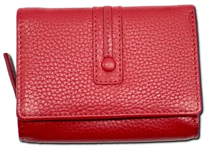 Imagen del producto de Cartera de cuero roja, marca Florence Damen, modelo D2OPF101R3, dimensiones: 12x9x3 cm