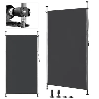 Obrázok produktu pre LEADZM Vertikálna markíza, pripevňovacia markíza, 150x270x(210-310) cm, vertikálna markíza, balkónová markíza, slnečná markíza, ochrana pred slnkom, ochrana súkromia, výsuvná - tmavošedá