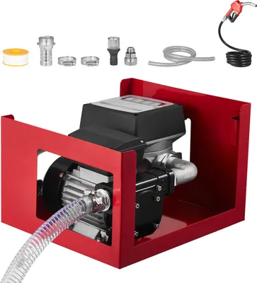 Produktbild von SucceBuy Elektrische Kraftstoffpumpe für Diesel, 60L/min, mit Durchflussmesser, automatischer Abschaltdüse, 2 Schläuchen, 13,7m Förderhöhe, geeignet für Kerosin und Biodiesel