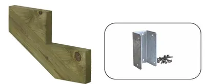 Produktbild von Plus Treppenwange Kiefer 17 cm Stufenhöhe mit Beschlag