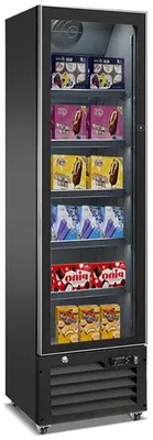 Produktbild von Gastro Tiefkühlschrank | Lagertiefkühlschrank | 1 Glastür | Schwarz | 220 Liter | -22 bis -18 °C | Gewerbe Gefrierschrank