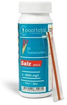 Produktbild von POOL Total Teststreifen Salz (NaCl) 0-8000 mg/l (20 TestStrips)