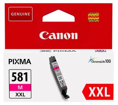 Produktbild von Canon CLI-581 XXL Magenta Tintentank, sehr hohe Reichweite, Magenta, Tinte auf Pigmentbasis, 11,7 ml, 367 Seiten