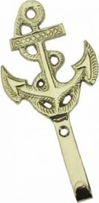 Produktbild von Maritimer Kleiderhaken Garderobe | Haken aus Messing mit Anker und Tau