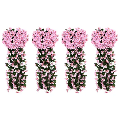 Produktbild von 4 Stück 90cm Kunstpflanze Hängepflanze Hängend Künstliche Blumen für Garten Hof, Rosa