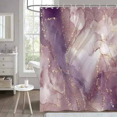 Obrázok produktu pre Vodoodpudivá sprchová záves 180 x 200 cm, ružovo-fialová, polyester