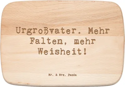 Produktbild von Mr. & Mrs. Panda vesperbrett Spruch Urgroßvater Weisheit - Transparent - Geschenk, Alter, Frühstücksbrett, Holzbrett, jausenbrett, Dankeschön, Oma und Opa, Holzbrettchen